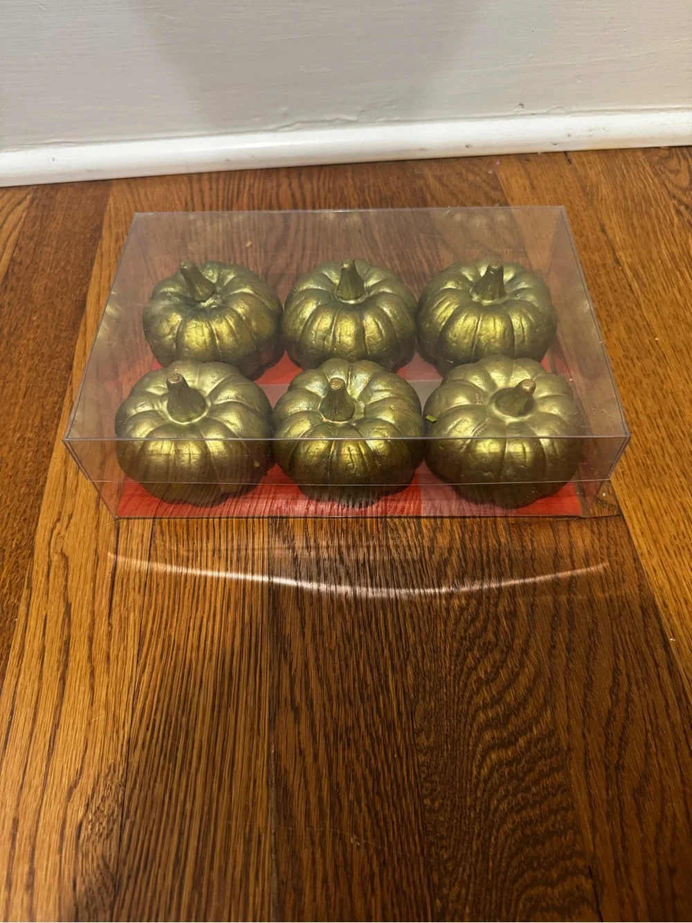 Set of 6 Metallic Gold Decorative Mini Pumpkins